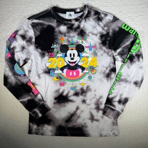 Disneyland 2024 Tie-dye Long Sleeve Shirt Black Small Discontinued
